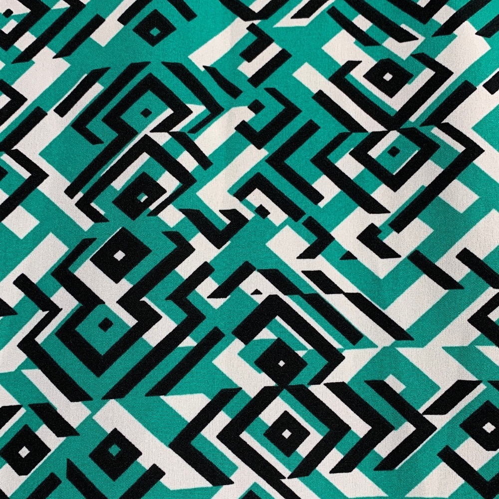 Sz L NY Collection Green and Black Geometric women’s Dress used 🌿 - Picture 8 of 9